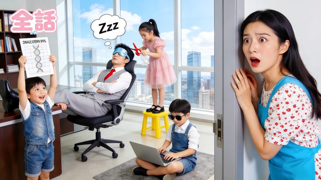 シングルマザーは3人の子を連れて出勤。まさか彼らが密かにオフィスへ忍び込み、CEOの髪を切ってDNA鑑定！「父を見つけた！」