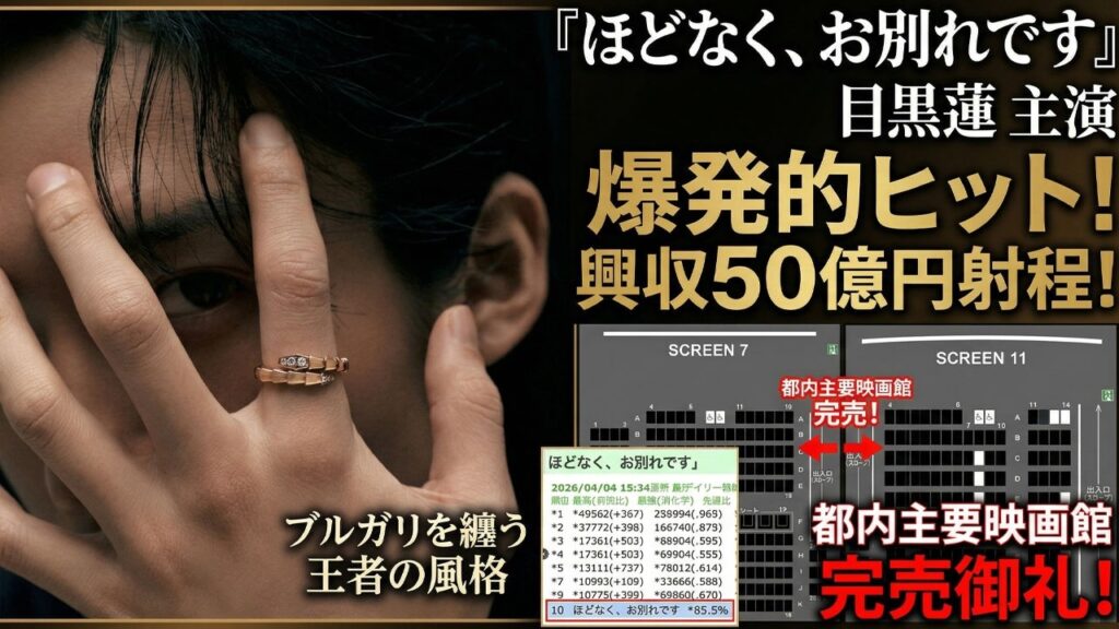 【衝撃】Snow Man目黒蓮、主演映画『ほどなく、お別れです』が興行収入50億円射程圏内の大熱狂！都内主要映画館は軒並み「完売」の異常事態、ブルガリを纏う王者の風格に日本中が酔いしれる-八五TV