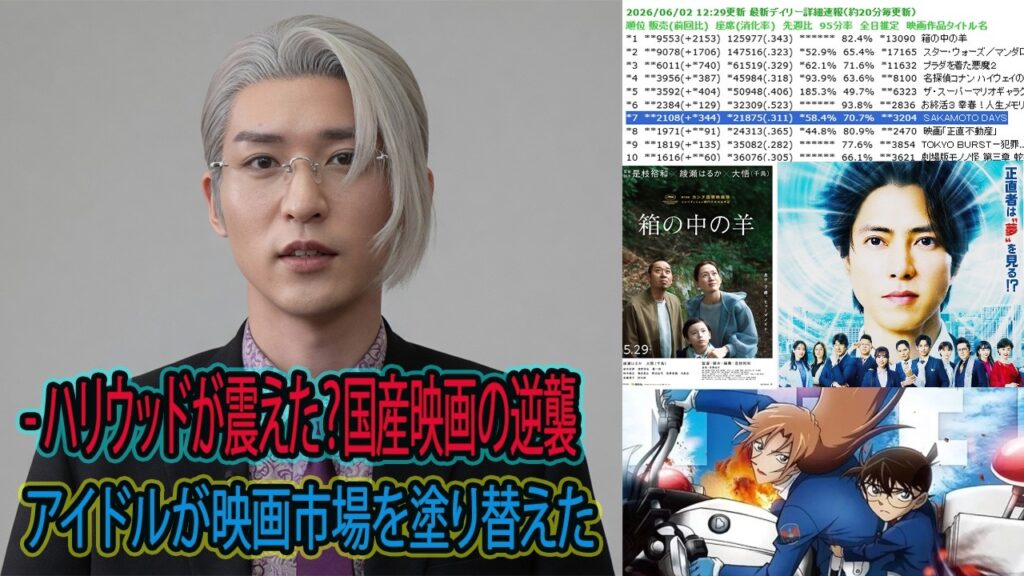 日本映画市場2025:坂本デイズ・目黒蓮現象からコナン・是枝監督まで、興行を動かす新しい力「劇場が震えた日――目黒蓮、是枝裕和、コナンが同時に起こした”静かな革命”の正体」 日本映画市場2025:坂本デイズ・目黒蓮現象からコナン・是枝監督まで、興行を動かす新しい力「劇場が震えた日――目黒蓮、是枝裕和、コナンが同時に起こした"静かな革命"の正体」